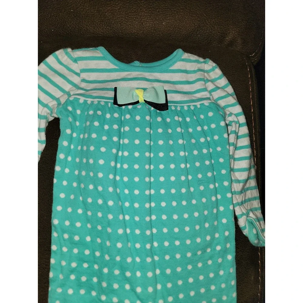 Gymboree layette line tiny teal romper 1 piece sleeper 3‎ 6 months
